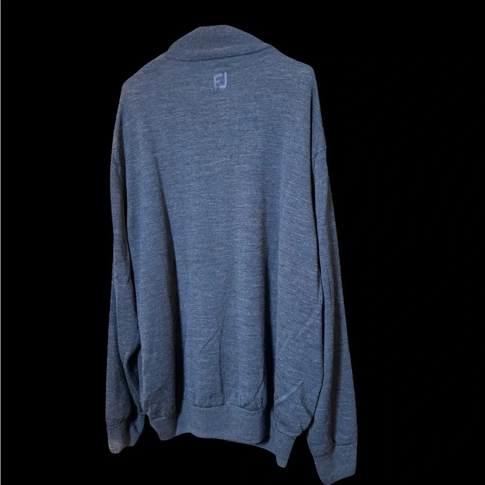FJ XXL Blue Quarter Zip Wool Blend Golf Pullover Sweater